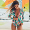 One Piece Swimsuit | Long Sleeve Swimwear Monokini for Women